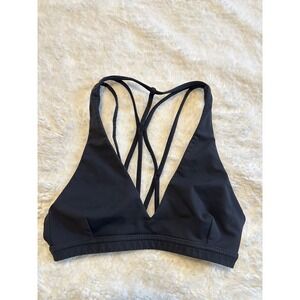 Lululemon Free To Be Wild Strappy Sports Bra Black Size 4 Yoga Gym